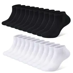 FALARY Sneaker Socken Damen/Herren 10 Paar Atmungsaktive Kurzsocken 35-38 Schwarz/Weiß