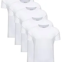 Yazubi 5er Pack Oversize Herren Baumwoll T-Shirts Weiß