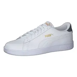 PUMA Smash v2 L Low-Top Sneakers für Unisex, Weiß und Blau, Größe 42 EU