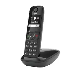 Gigaset AS690 Schnurloses DECT-Telefon - großes Display, brillante Audioqualität - Anrufschutz, schwarz