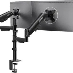 ErGear Monitor Halterung für 2 Monitore 13"-32", vertikal, stabil, mit C-Klemme, Kabelmanagement, VESA 75x75/100x100mm, schwarz