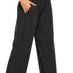 Hanaoops Damen Sportliche Hose mit weitem Bein und hoher Taille für Fitness und Alltag