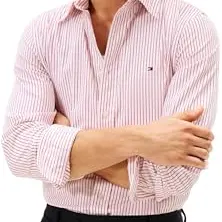 Tommy Hilfiger Herren Core Poplin L/S Shirt, Rot, XS