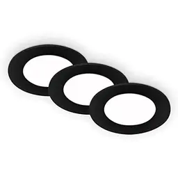 BRILONER 3er Set Einbauleuchten LED, Ultraflache Einbaustrahler für Bad, Schwarz, 86x30 mm