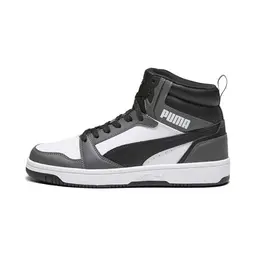 PUMA Rebound V6 Unisex Sneaker in Weiß und Schwarz, Größe 44.5 EU