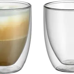 WMF Kult Cappuccino Gläser Set 2-teilig, doppelwandig, 250 ml, Thermogläser mit Schwebeeffekt