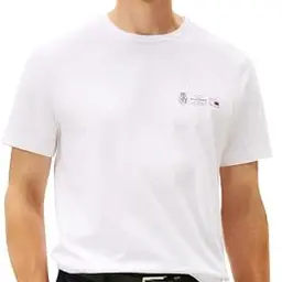 Tommy Hilfiger Herren T-Shirt Kurzarm, Weiß, XL