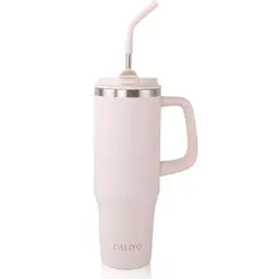 CALIYO Edelstahl Trinkflasche 1,2 L - BPA-frei, für Kohlensäure, hält Getränke lange warm, auslaufsicher, Hellrosa
