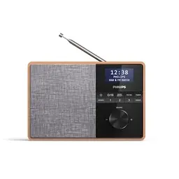 Philips R5505/10 Radio mit Bluetooth - DAB+/UKW, Holzgehäuse, Küchentimer, Netz- oder Batteriebetrieb