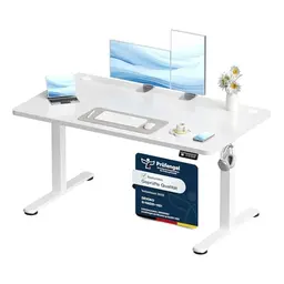 Devoko Elektrischer Höhenverstellbarer Schreibtisch 120x60cm, Steh-Sitz Bürotisch mit Memory, weiß