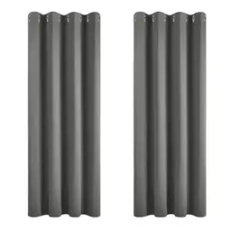 Deconovo Verdunkelungsvorhang 2er Set 183x168 cm Hellgrau für Kinderzimmer