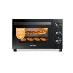Severin Back- und Toastofen mit Umluft, 30 L, inkl. Drehspieß, bis 230 °C, Timer 120 Min., 1600 W, schwarz