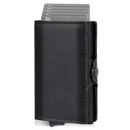 AISIR Wallet, Slim Geldbörse für Herren und Damen mit RFID und Münzfach (schwarz)