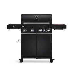 BURNHARD® Gasgrill 4-Brenner mit Backburner und Seitenkochfeld – Big FRED Deluxe