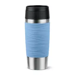 Emsa Travel Mug Wave Isolierbecher 0,36l, Edelstahl, 4h heiß/8h kalt, 100% dicht, spülmaschinenfest, Pastellblau