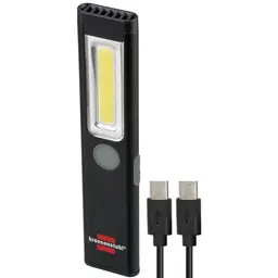 Brennenstuhl LED Akku Handleuchte PL 200 – Taschenlampe mit Magnet & Clip, 200lm, USB C-Ladekabel, bis zu 12h Leuchtdauer