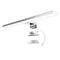 Aogled LED Spiegelleuchte Badezimmer 40 cm 10W Edelstahl Slim, Wandbeleuchtung für Spiegel und Schrank