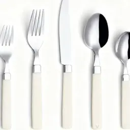 Ourplpme 40-teiliges Edelstahl Besteckset für 8 Personen, Gelbes Essbesteck, spülmaschinenfest für Haus/Party/Restaurant
