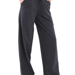 COMEOR Damen Jogginghose aus Baumwolle, lang, sportlich, lockere Sweatpants, elastischer Bund, gerades Bein, Dunkelgrau