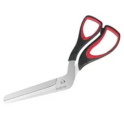 Asdirne Pizzaschere, Multifunktionale Küchenschere mit Edelstahlklinge, 27 cm, Schwarz/Rot