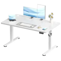 Devoko höhenverstellbarer Steh-Sitz Bürotisch, 120x60 cm, Weiß
