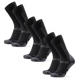 DANISH ENDURANCE Merino Wandersocken, 3 Paar, Schwarz/Grau, Unisex, Größe 43-47