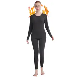 Fomolom Damen Thermounterwäsche Ultraweich Lange Thermo Unterhose