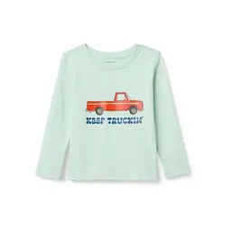 Amazon Essentials Jungen Langarm-T-Shirt aus Baumwolle, Minzgrün, 8 Jahre