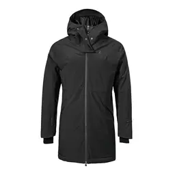 Schöffel Damen Ins Parka Style Crivat WMS, wasserdichte Winterjacke, leichter Parka, schwarz, Größe 44