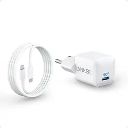 Anker 511 USB C Ladegerät 20W mit 180cm Lightning Kabel – Schnellladegerät für iPhone 14/13 und iPad Pro