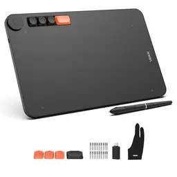 VEIKK Voila L 10x6 Zoll Grafiktablett mit Drucksensitivem Stift und 4 Programmierbaren Tasten