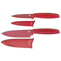 WMF Touch Messerset 2-teilig, Küchenmesser mit Schutzhülle, rot