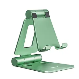 Nulaxy Handyständer Tisch, Faltbarer Aluminium Halter für iPhone, Huawei, Galaxy und alle Handys - Grün