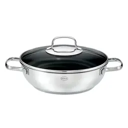 RÖSLE ELEGANCE Servierpfanne Ø 24 cm, Antihaft, Hitzebeständig bis 260 °C, Silber, Edelstahl 18/10