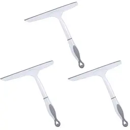 Edaygo Duschabzieher Set, 25 cm, Kunststoff, für Glas und Fliesen, Grau-Weiß, 3er-Set