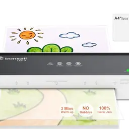Bonsaii A4-Laminator, 80–100 Mikrometer, für Büro & Haushalt, inklusive 5 Blatt Laminierfolie
