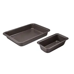 Bergner BAKING LOVERS - 2-teiliges Backset - 42x29x6 cm & 27.5x14x6.8 cm - Antihaftbeschichtung - Leicht zu reinigen