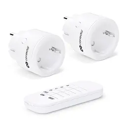 conecto® Funk-Steckdosen-Set: 2x Steckdosen & 1x Fernbedienung, kompakt, für Innenräume