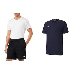 PUMA Herren Teamrise Training Shorts und T-Shirt Set, Schwarz, Größe L