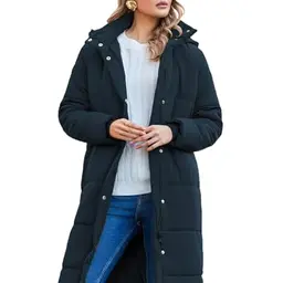 ZEAGOO Damen Langer Wintermantel mit Kapuze - Warme Outdoorjacke für den Winter