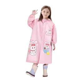 Kinder Regenmantel mit Kapuze - Wasserdichte Regenjacke für Mädchen und Jungen, Rosa, 6-8 Jahre