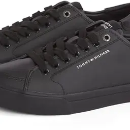 Tommy Hilfiger Herren Sneaker Low Top Schwarz Vulc Leather