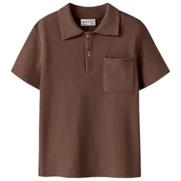 Name IT Jungen Nkmhaksi Ss Nreg Polo, Chestnut, 116 cm