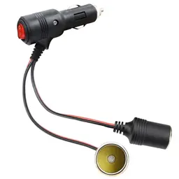 Zequech Zigarettenanzünder Extender 1/2, Stecker-Adapter für 12V/24V mit roter EIN/Aus-Anzeige für LKWs, Motorräder, Wohnmobile
