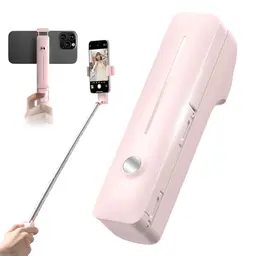 LOMUG Ausziehbarer Mini-Selfie-Stick mit Fernbedienung, 72 cm Stativ für iPhone und Android-Smartphones (Rosa)