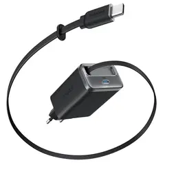 Anker Nano USB-C Ladegerät 35W, kompaktes Netzteil mit 2 Anschlüssen, inkl. integrierter Kabel, für iPhone, iPad, Pixel