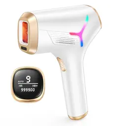IPL Haarentfernungsgeschirr für Frauen und Männer, schmerzfrei, für Gesicht, Bikinizone & Körper, Salonqualität, 22J IGBT, goldweiß