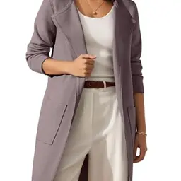 Timuspo Damen Strickjacke Lang Einfarbig mit Taschen Leichte Jacke Wintermantel Hellbraun S
