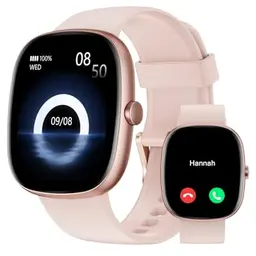 Smartwatch Damen mit Telefonfunktion,1.85" Smart Watch mit 24/7 SpO2/Herzfrequenz/Schlafmonitor/ Schrittzähler 100+Sportmodi,IP68 Wasserdicht Fitnessuhr Whatsapp Benachrichtigen für Android iOS Handy