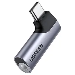 UGREEN USB-C auf 3,5mm Klinke Winkeladapter für iPhone 17, Galaxy S25, iPad und Mac (Silber)
